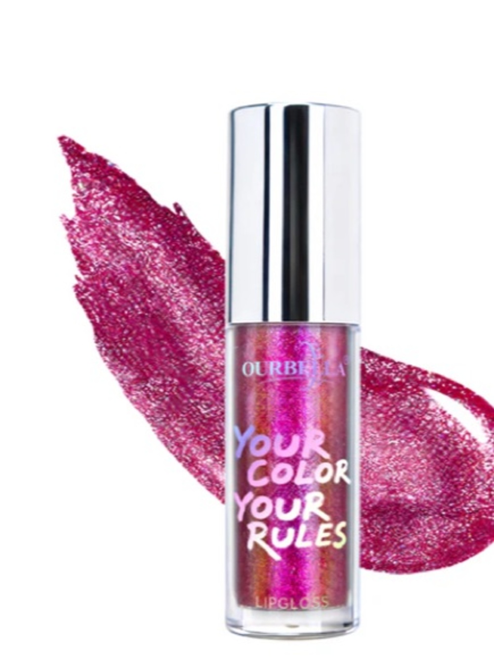 Flareberry, NIB Ourbella Holographic Shimmer Hydrating Glitter Lip Gloss
